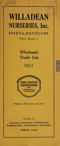 Wholesale trade list, 1933