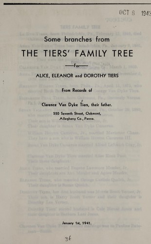Some branches from the Tiers' family tree