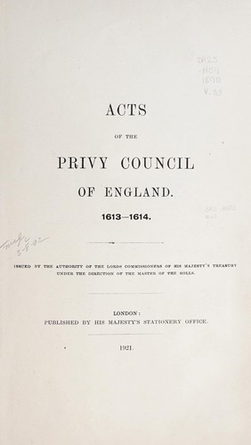 Acts of the Privy Council of England