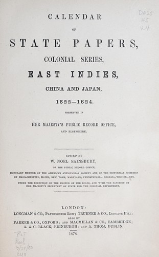Calendar of state papers, Colonial series ..