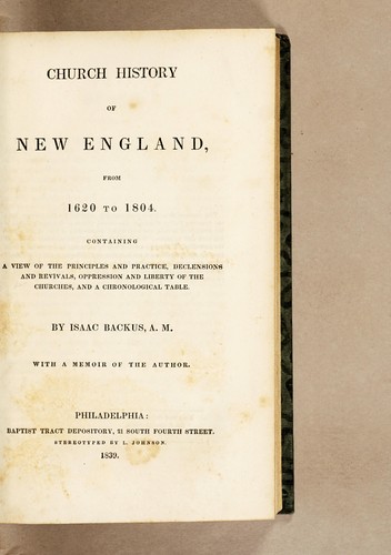 Church history of New England, from 1620 to 1804