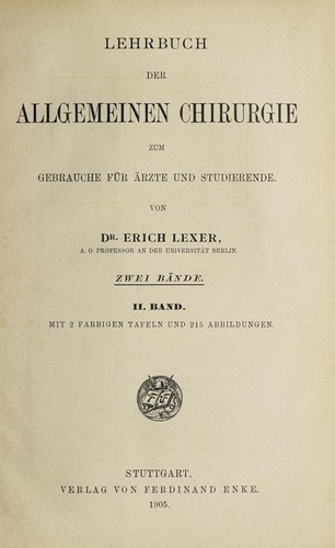 Lehrbuch der allgemeinen Chirurgie