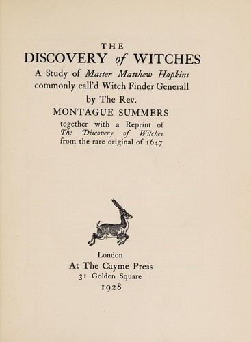 The discovery of witches