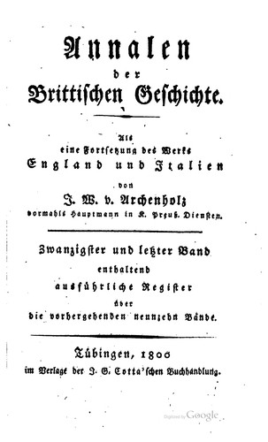 Annalen der brittischen Geschichte des Jahrs 1788[-1796]: Als eine ...