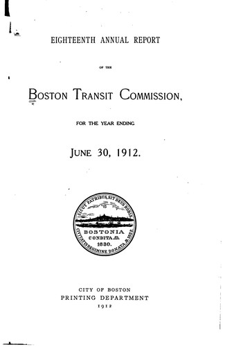 Annual Report of the Boston Transit Commission