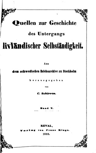 Archiv für die Geschichte Liv-, est- und Curlands