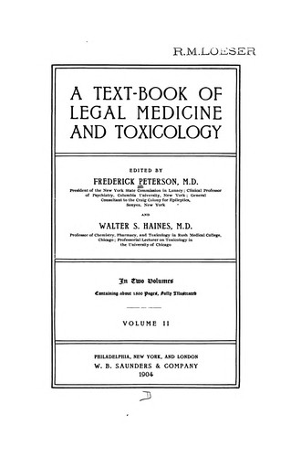 A Text-book of legal medicine and toxicology v. 2, 1904