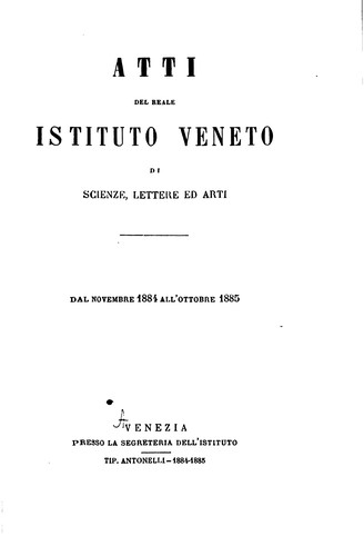Atti del Reale Istituto veneto di scienze, lettere ed arti