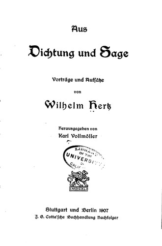 Aus dichtung und sage