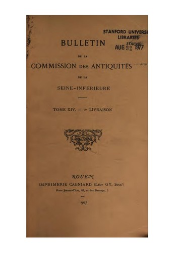 Bulletin de la Commission des antiques de la Seine-Inferieur