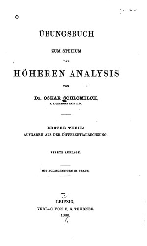 Übungsbuch zum Studium der höheren Analysis