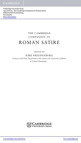 The Cambridge companion to Roman satire
