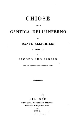 Chiose alla cantica dell'Inferno di Dante Alighieri