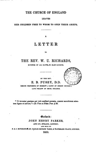 The Church of England Leaves Her Children Free to Whom to Open Their Griefs ...