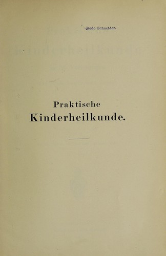 Praktische Kinderheilkunde
