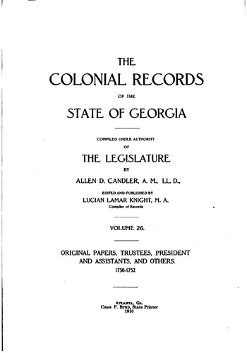 Colonial Records of the State of Georgia