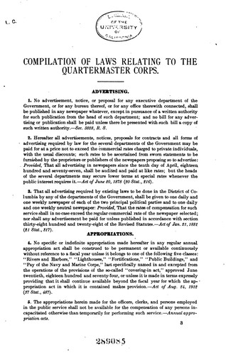 Compilation of Laws (revised Statutes and Statutes at Large) Relating to the ...