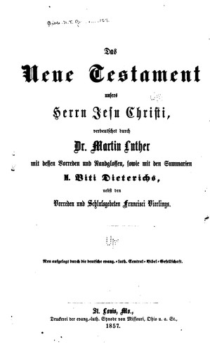 Das neue Testament unsers Herrn Jesu Christi