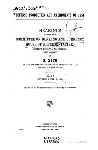 Defense production act amendments of 1951