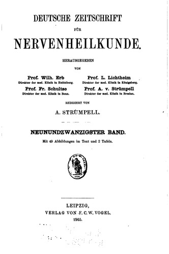 Deutsche zeitschrift fuer nervenheilkunde