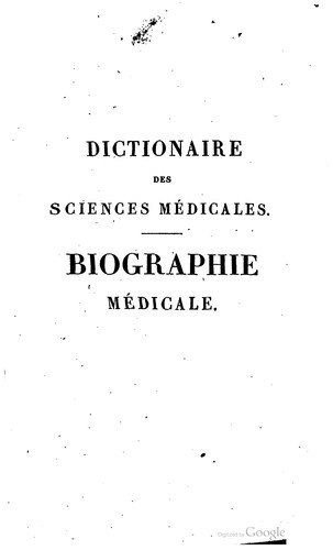 Dictionaire des sciences médicales