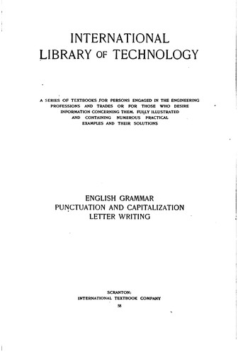 English Grammar, Punctuation and Capitalization, Letter Writing.