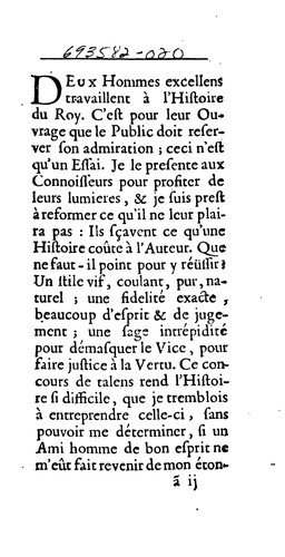 Essai de l'histoire du regne de Louis le Grand: jusques à la paix générale 1697...