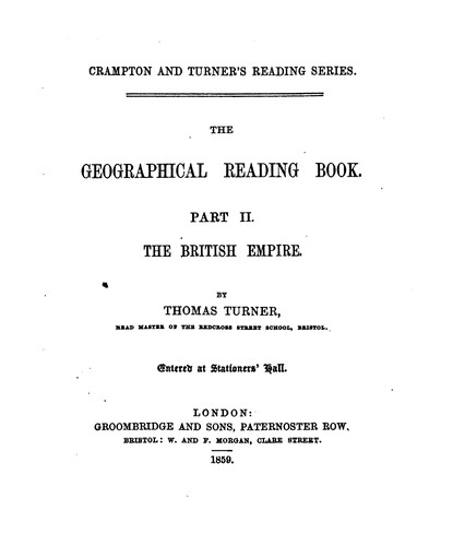 The geographical reading book, by T. Crampton and T. Turner