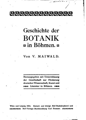 Geschichte der Botanik in Boehmen