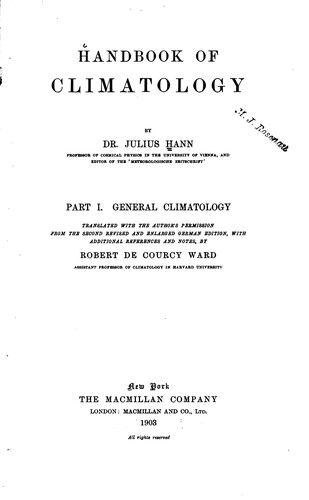 Handbook of climatology