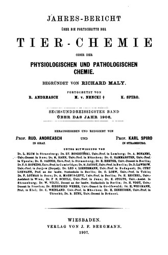 Jahresbericht über die Fortschritte der Tier-chemie: Oder der Physiologischen, Pathologischen ...