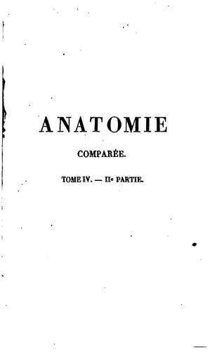 Leçons d'anatomie comparée de Georges Cuvier