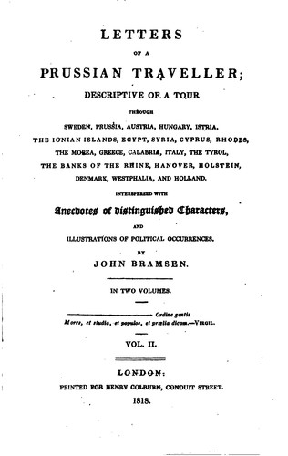 Letters of a Prussian Traveller: Descriptive of a Tour Through Sweden ...