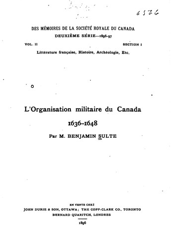 L'organisation militaire du Canada,1636-1648