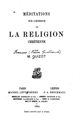 Méditations sur l'essence de la religion Chrétienne