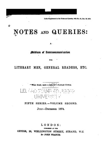 Notes and Queries