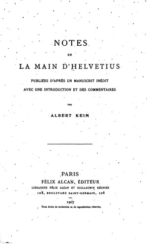 Notes de la main d'Helvetius
