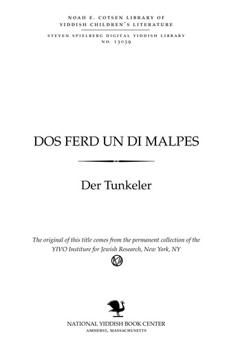 Dos ferd un di malpes