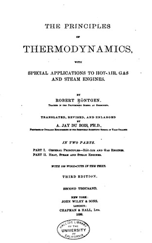 The Principles of Thermodynamics: With Special Applications to Hot-air, Gas ...