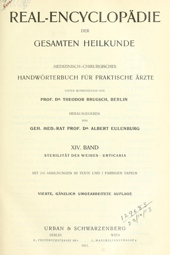 Real-Encyclopädie der gesamten Heilkunde