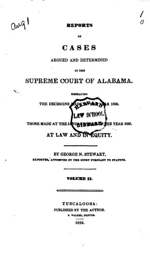 Reports of Cases Argued and Determined in the Supreme Court of Alabama