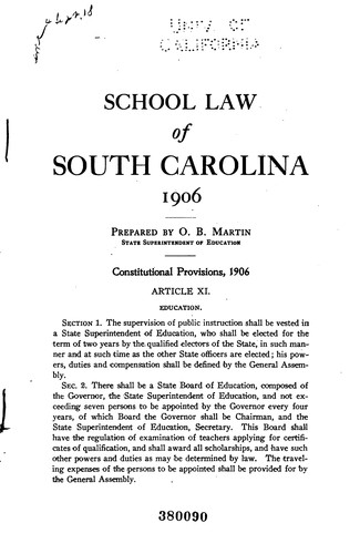 School law of South Carolina
