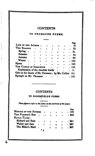 The seasons & Castle of indolence, by Thomson. The farmer's boy, Rural tales, Banks of the Wye ...