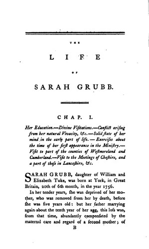 Some account of the life and religious labours of Sarah Grubb