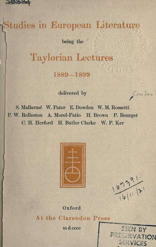 Studies in European literature