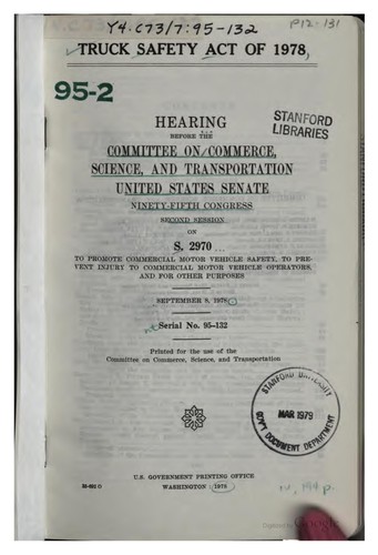 Truck safety act of 1978