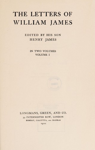 The letters of William James