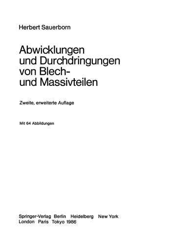 Abwicklungen und Durchdringungen von Blech- und Massivteilen