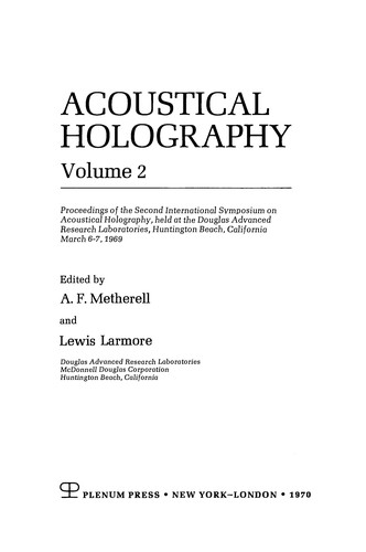 Acoustical Holography