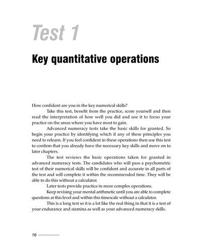 The advanced numeracy test workbook
